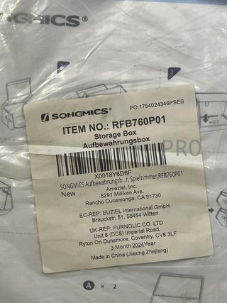 Scatola di Stoccaggio in Tessuto SONGMICS