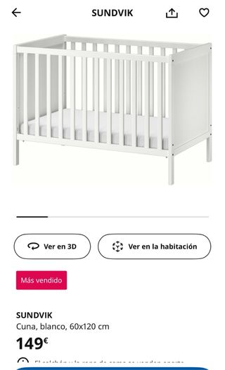 Cuna Ikea adaptable hasta 3 años