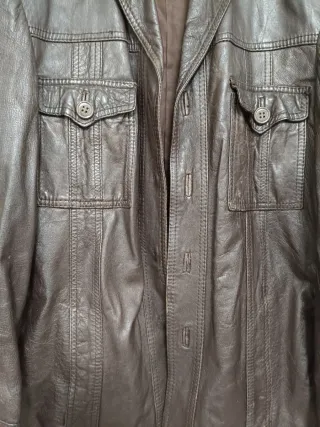 Chaqueta Cuero Estilo Retro Marrón