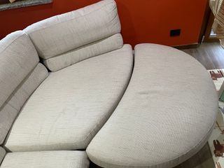 Divano angolare beige in tessuto poltrone sofà