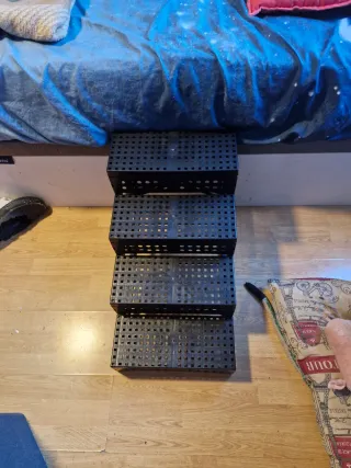 Escalera para perros con huellas