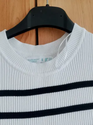 Vestido largo rayas blanco y azul