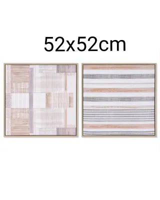 Set di 2 quadri astratti su tela 52x52cm