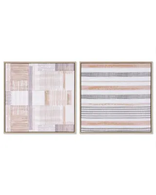 Set di 2 quadri astratti su tela 52x52cm