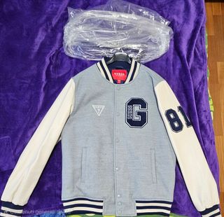 Giacca Guess Varsity S Grigia Bianca