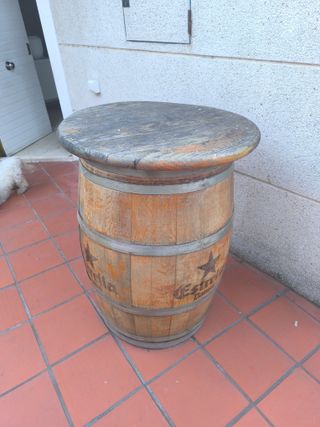 Mesa Barril Madera y Metal