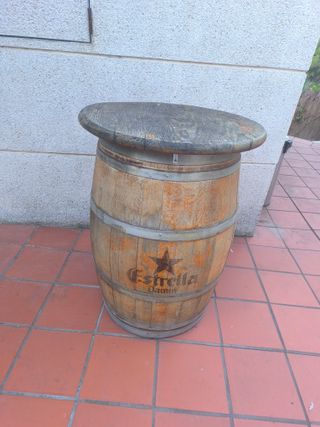 Mesa Barril Madera y Metal