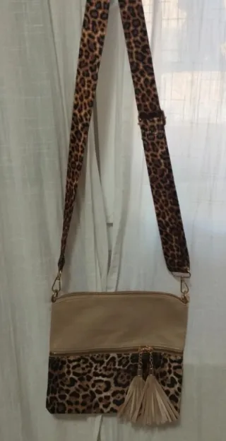 Borsa Shein Beige e Marrone con Stampa Leopardo