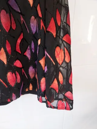 Camisa fiesta negra multicolor talla 52