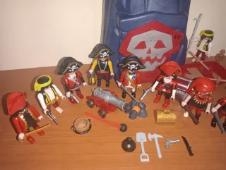 Playmobil-Lote Piratas Torre Armas Accesorios.