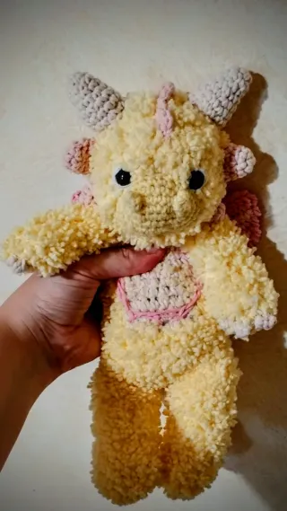 Peluche Drago Amigurumi Giallo