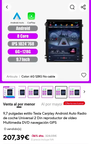 #Pantalla Universal coche 9.7 pulgadas