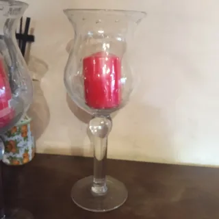 Coppia Calici Portacandele Vetro