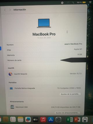 COMO NUEVO Macbook pro 13" M1 Caja Cargador