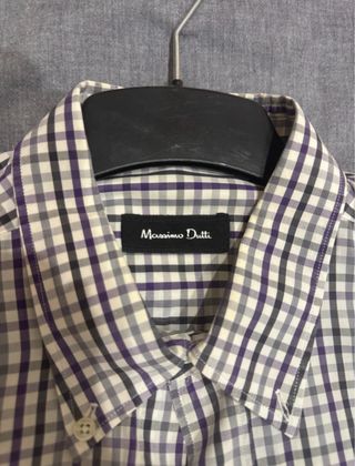 Camisa de cuadros gris y blanca