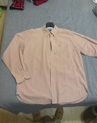 Camisa Tommy Hilfiger cuadros rosa y blanco
