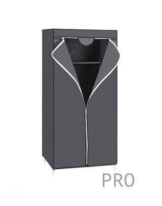 Guardaroba in tessuto SONGMICS, armadio pieghevole con barra appendiabiti, guardaroba singolo, organizer per giocattoli, scarpe, borse, soggiorno, camera da letto, guardaroba, 75 x 45 x 160 cm, grigio RYG83GY