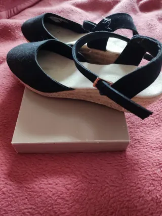 Sandalias negras cáñamo T.42