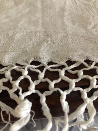 Asciugamano vintage in lino con pizzo