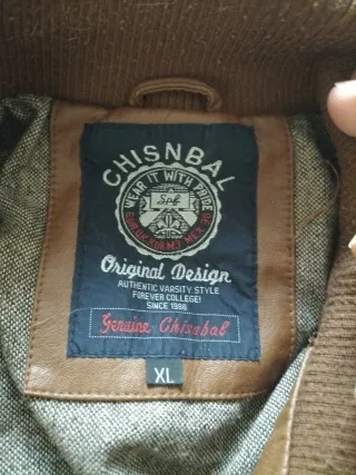 Chaqueta efecto piel marrón Talla XL