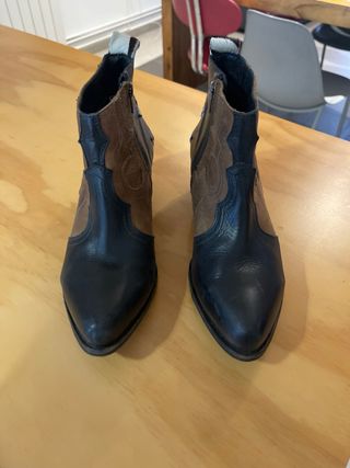 Botines Romano de Chile Cuero Negro, toffie yzebra