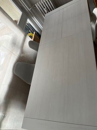 Mesa comedor extensible blanca