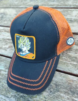 Gorra Son Goku Dragon Ball Negra y Naranja
