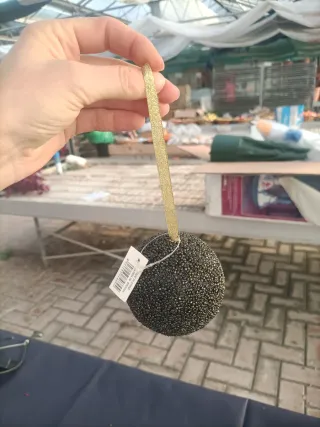 Set 11 Decorazioni Natalizie Nere e Argento