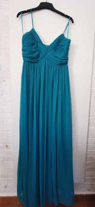 Vestido fiesta turquesa Mango Talla L