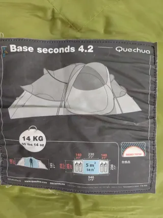 Tienda campaña Quechua Base Seconds 4.2