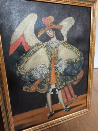 2 quadri della scuola cuzqueña con arcangeli arcieri