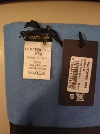 Sciarpa Portofino 100% Lana Vergine Azzurra