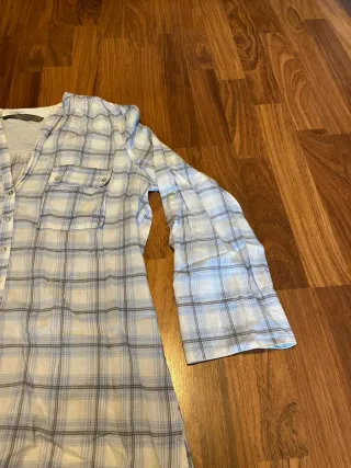 Camisa Zara cuadros azul y blanco