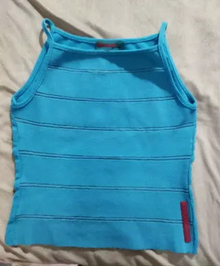 Top Prada Turquesa Rayas transparentes