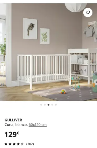 Cuna IKEA 0-4 años + Barra Protectora