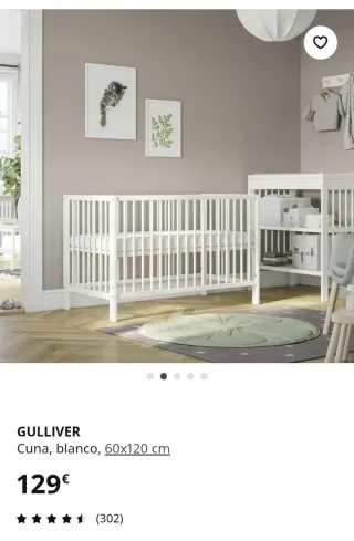 Cuna IKEA 0-4 años + Barra Protectora