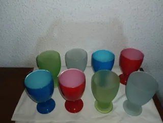 Set di 20 bicchieri di acqua in cristallo di vari colori