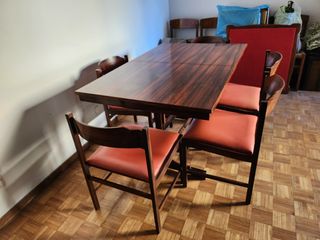 tavolo allungabile + 5 sedie palissandro