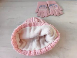 Gorro tejido rosa 3-5 años