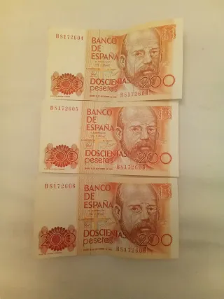 3 Banconote 200 Pesetas Banco de España