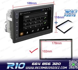 RADIO 9" GPS ANDROID 13 2DIN TÁCTIL BLUETOOTH USB SD