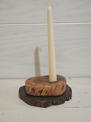 Portacandela artigianale in legno