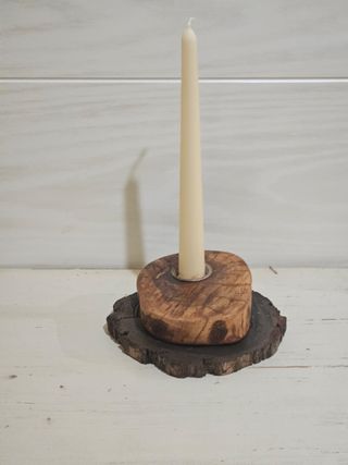 Portacandela artigianale in legno