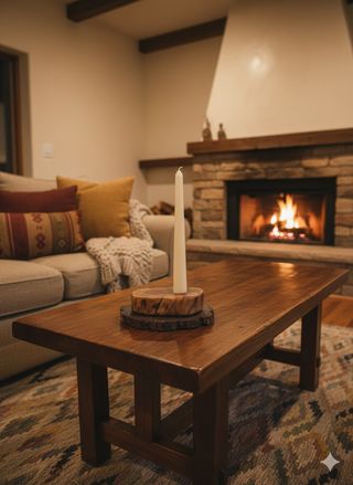 Portacandela artigianale in legno