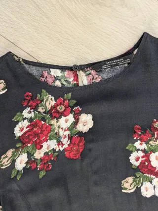 Zara Talla S - Vestido floral manga francesa