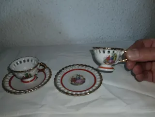 Set 2 Tazze da Caffè Mini in Ceramica Dorate