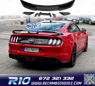 ALERON SPOILER FORD MUSTANG 15-23 LOOK GT500 NEGRO BRILLO