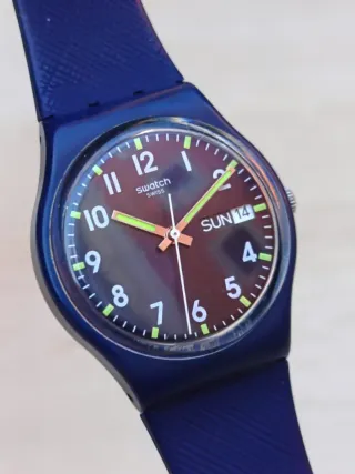 Reloj Swatch Unisex Pila Azul Marrón