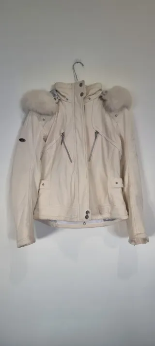 Giubbotto donna neve beige/bianco