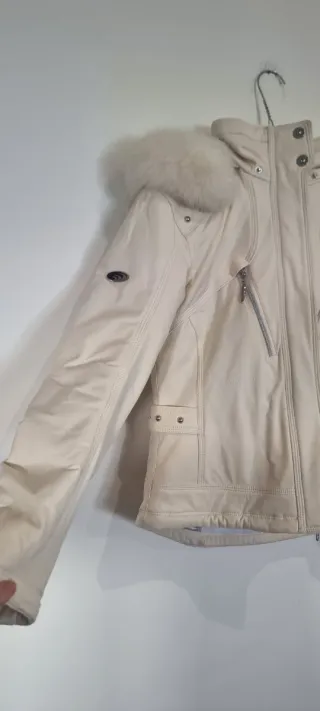 Giubbotto donna neve beige/bianco